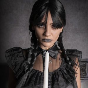 Amazon Black Gothic Lace Dress with Sheer Yoke